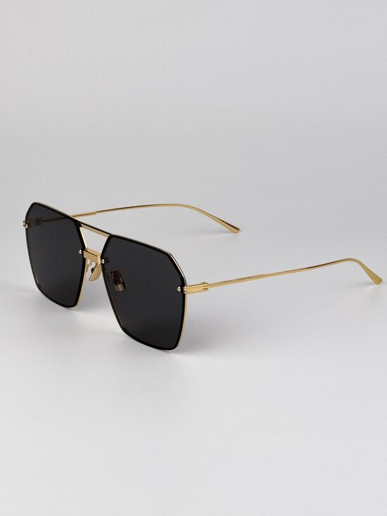 Bottega Veneta Unisex Sunglasses | Gold Pilot Frame | Grey Lenses | BV1045S 001 main image 4